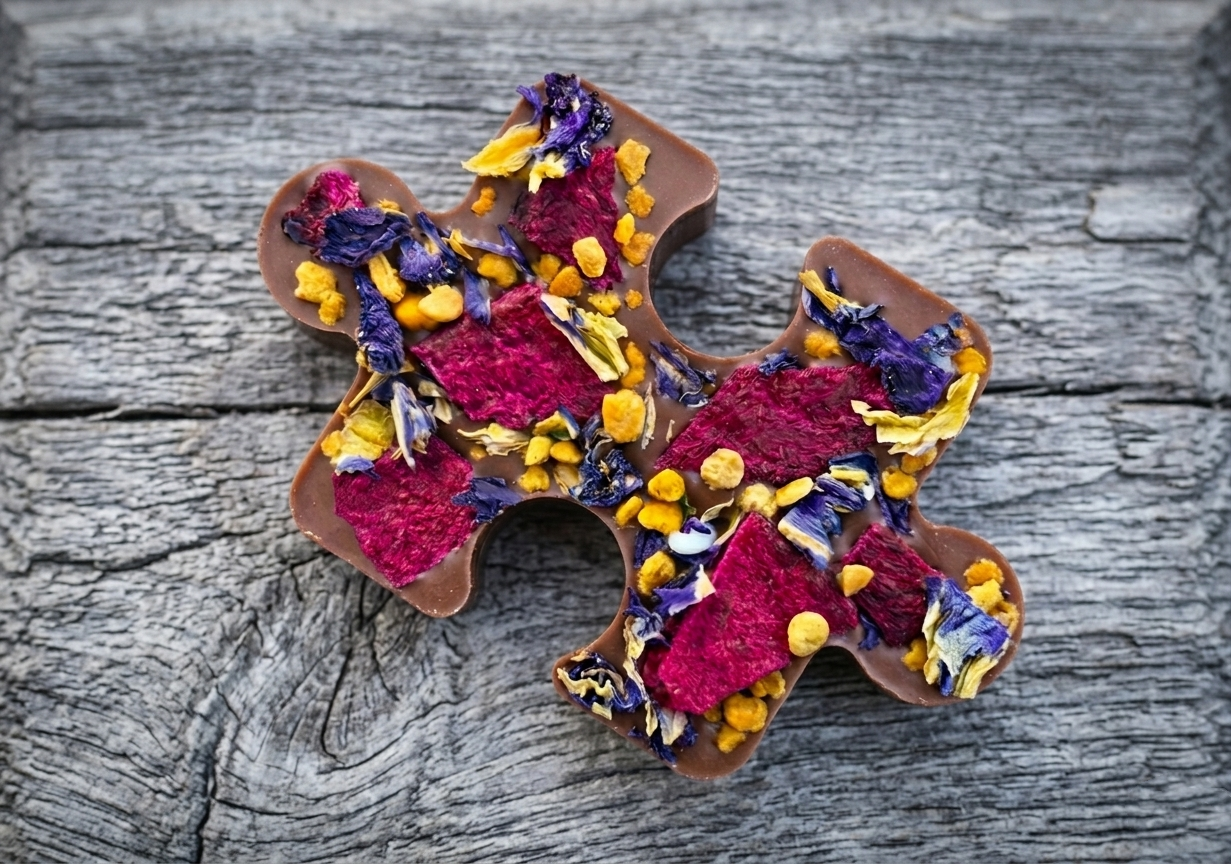 Carob, Butterfly Pea, Beetroot & Bee Pollen Puzzle Piece