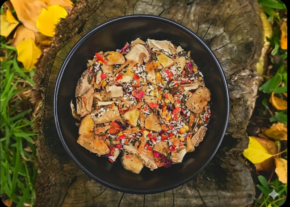 Shrimp, Mint, Rosemary, Red Capsicum, Coconut, Rose Petal, Banana & Shiitake Mushroom